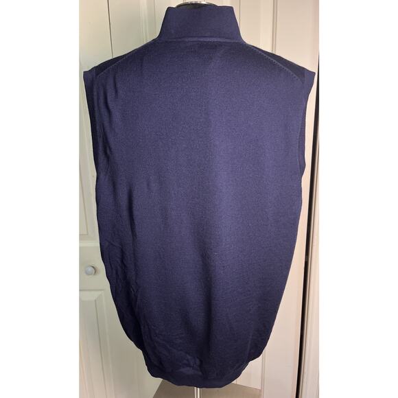 Fairway and Green men’s navy lined wool golf vest quarter zip Large - Picture 2 of 6